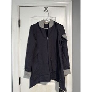 Soft Surroundings Womens S Black/Navy Full Zip Lightweight Jacket Pockets